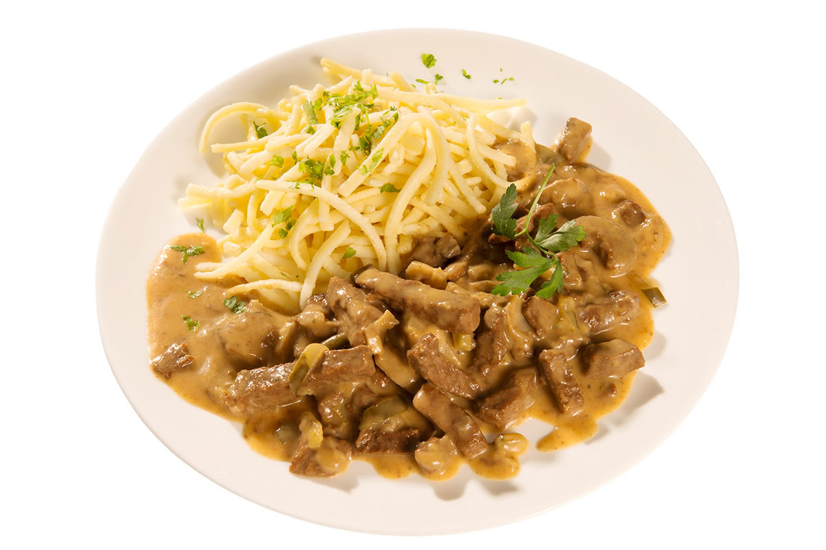 Boeuf Stroganoff mit Spätzle