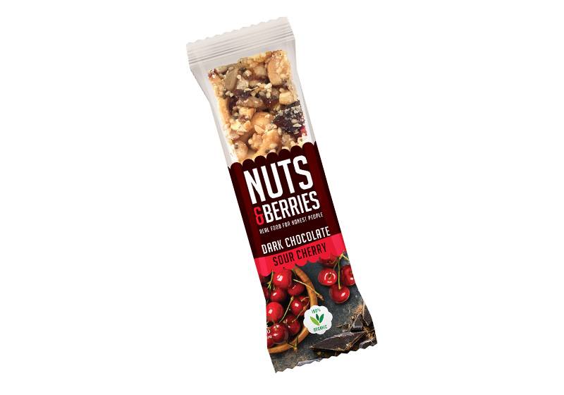 Energieriegel Nuts & Berries Dunkle Schokolade  & Sauerkirsch