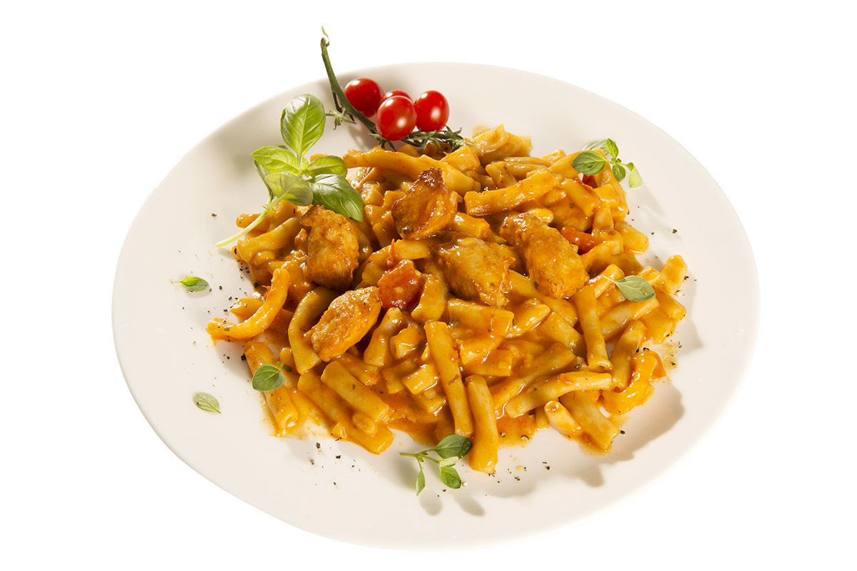 Makkaroni à la Romana mit Hähnchenfilets | easyfitfood.com